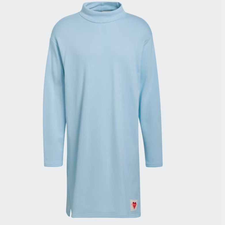 Adidas Unitefit Long Sleeve Tunic Dress Icy Blue Clear Sky Women’s Size L Nwt